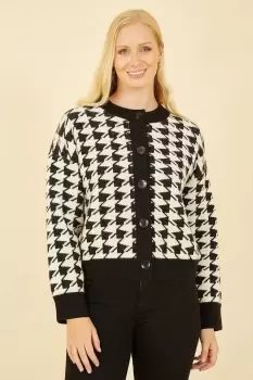 Black Houndstooth Cardigan