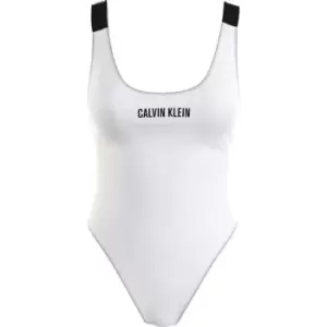 Calvin Klein Scoop Back One Piece Swimsuit - White