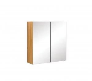 Wickes Talana Walnut Wall- Hung Hung Mirror Storage Unit - 600mm