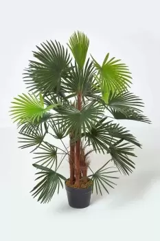 Green 'Lady Palm' Tree Artificial Rhapis Plant with Pot, 90 cm