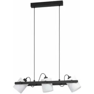 Hanging Ceiling Pendant Light Black White Adjustable Spots 3 Bulb Kitchen Lamp