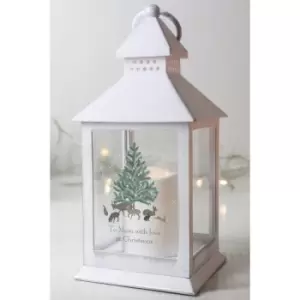 Personalised White Light Up Winters Night Lantern