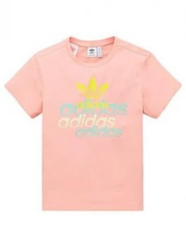 adidas Originals Graphic Tee - Pink, Size 13-14 Years, Women