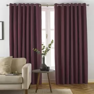 Furn Moon Eyelet Curtains (46in x 56in) (Red)