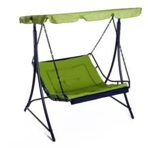 Swing Chair Bed Canopy 2 Person Double Hammock Garden Bench Rocking Sun Lounger Outdoor Backyard Furniture with Cushion - Green - Outsunny