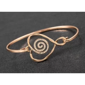 Artisan Swirly Heart Rose Gold Plated Bangle