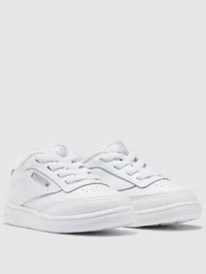 Reebok Infant Club C, Triple White, Size 8