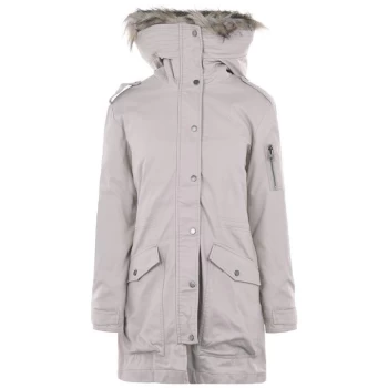 Jack Wills Everlyn Detachable Faux Fur Parka Jacket - White