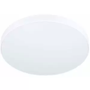 Loops - Flush Ceiling Light Colour White Shade White Plastic Bulb LED 24W Included