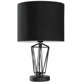 Black Metal Wire Frame Table Lamp - Black