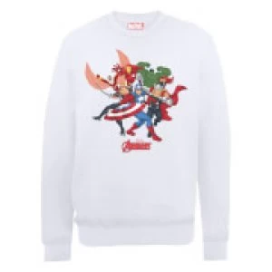 Marvel Avengers Assemble Comic Team Sweatshirt - White - L