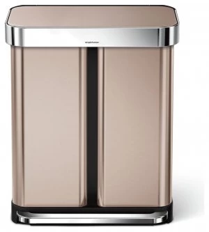 Simplehuman 58 Litre Rose Gold Recycling Bin