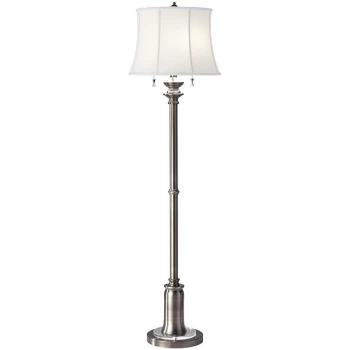 Stateroom - 2 Light Floor Lamp Antique Nickel, E27 - Elstead