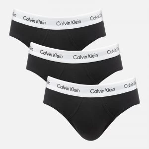 Calvin Klein Mens 3 Pack Hip Briefs - Black - S