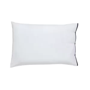 Bedeck of Belfast White and Dark Blue Cotton Sateen 300 Thread Count Fine Linens Komoro' Standard Pillow Case