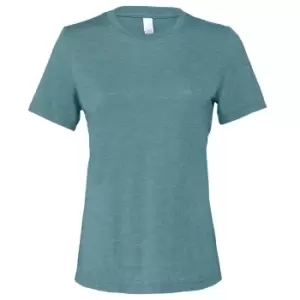 Bella + Canvas Womens/Ladies Heather Jersey Relaxed Fit T-Shirt (L) (Deep Teal)