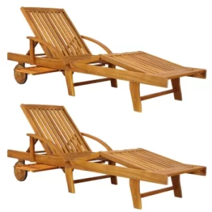 Sun Lounger Tami Sun 2Pcs Acacia Wood