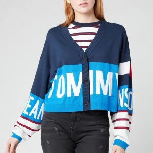 Tommy Jeans Womens TJW Branded Cardigan - Gulf Coast Blue/Multi - M