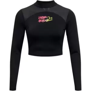 Under Armour Crop Long Sleeve T Shirt Womens - Black