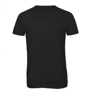 B&C Mens Favourite Short Sleeve Triblend T-Shirt (S) (Black)