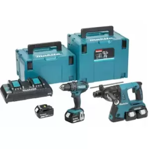 Makita - DLX2137PTJ Cordless 18V Twin Kit with 4x 5.0Ah Batteries