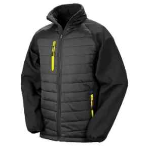 Result Womens/Ladies Compass Soft Shell Jacket (XS) (Black/Yellow)