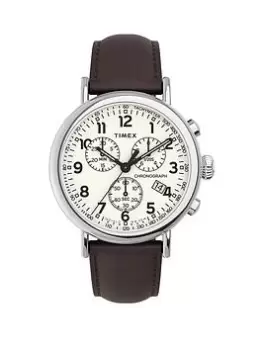 Timex Standard Chronograph Leather Mens Watch, Brown, Men