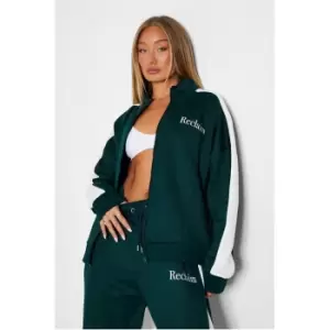 I Saw It First Reclaim Sustainable Staples Zip Through Track Jacket - Green