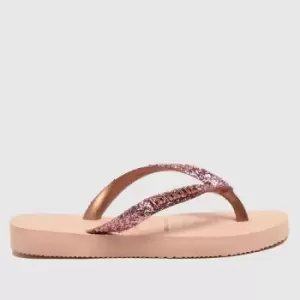 Havaianas Pink Slim Glitter Ii Girls Junior Sandals