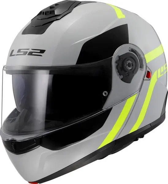 LS2 FF908 STROBE II AUTOX Grey H-V Yellow-06 Modular Helmet Size L