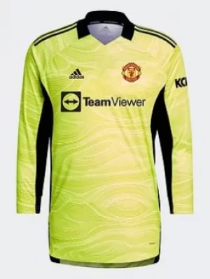 adidas Manchester United 20/21 Home Goalkeeper Jersey, Yellow, Size 11-12 Years