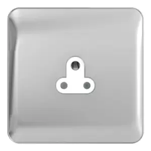 Schneider LSD 1G 2A Round Pin Unswitched Socket White Insert Polished Chrome - GGBL3070WPC