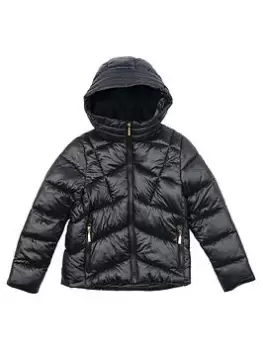 Barbour International Girls Valle Quilt Jacket - Black, Size 8-9 Years, Women