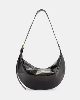 AllSaints Half Moon Leather Shoulder Bag