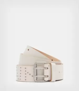 Remi AllSaints Womens Leather Belt, ROE White, Size: S