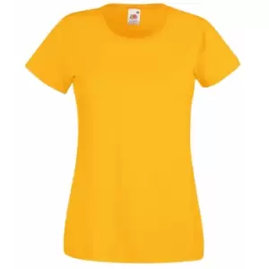 Fruit Of The Loom Ladies/Womens Lady-Fit Valueweight Short Sleeve T-Shirt (XL) (Sunflower)