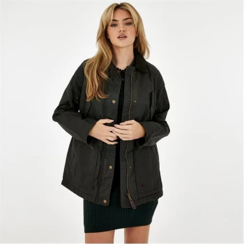 Jack Wills Everly Waxed Jacket - Olive