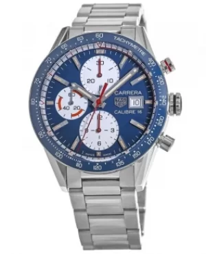 Tag Heuer Carrera Calibre 16 Chronograph Blue Dial Ceramic Bezel Mens Watch CV201AR.BA0715 CV201AR.BA0715