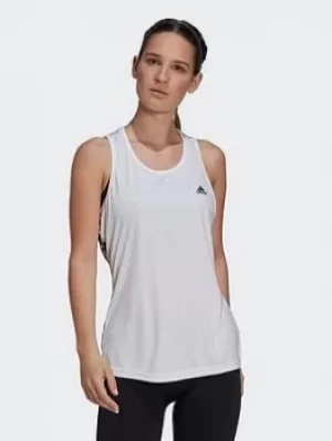 adidas Aeroready Designed To Move Racerback Tank Top, White, Size XS, Women