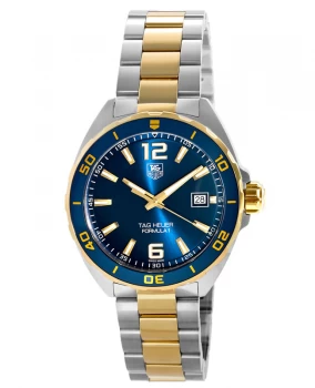 Tag Heuer Formula 1 Quartz Blue Dial Gold Plated & Steel Bracelet Mens Watch WAZ1120.BB0879 WAZ1120.BB0879