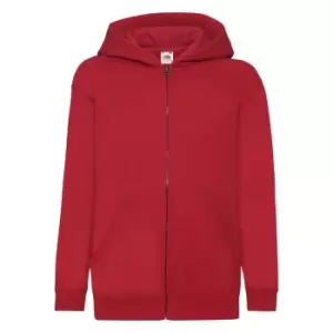 Fruit Of The Loom Childrens/Kids Unisex Hooded Sweatshirt Jacket (12-13) (Red)