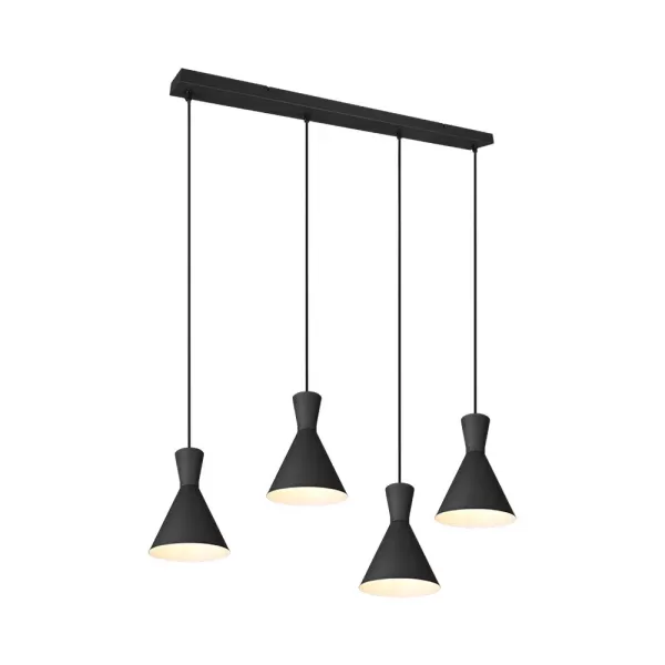 Enzo Modern 4 Light Bar Pendant Ceiling Light Black Matt