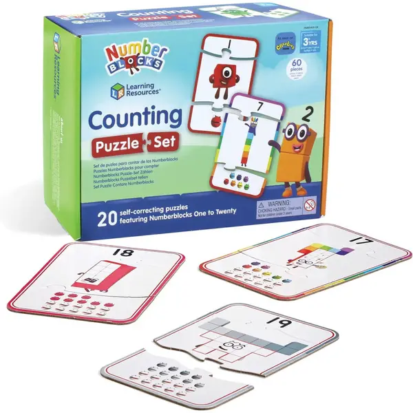 Learning Resources Number Blocks Self Correcting Puzzles Set 60pcs