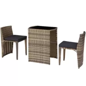 Tectake Hamburg Rattan Garden Bistro Set - Brown/Black