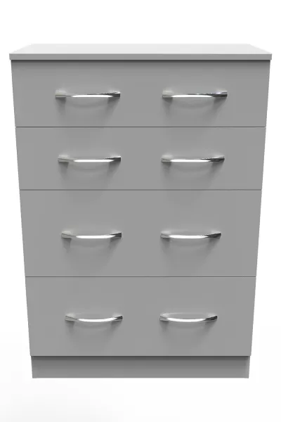 Welcome Furniture Ready Assembled Avon 4 Drawer Deep Chest In Dusk Grey