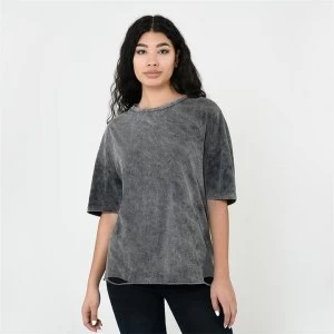 Firetrap Ripped T Shirt - Grey Acid