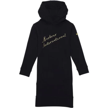 Barbour International Girls Flores Hooded Dress - Black