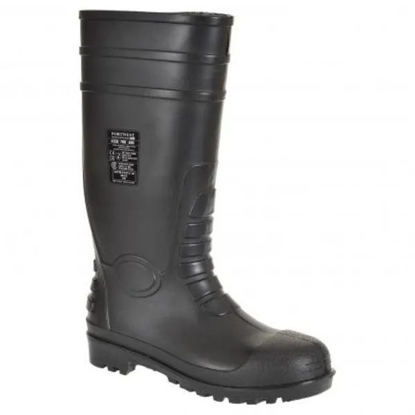 Portwest Total S5 Safety Wellington Boots FW95BKR40 Colour: Black