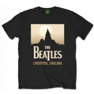The Beatles Liverpool England mens Blk Tshirt: Large