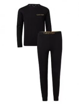 Calvin Klein Boys Metallic Logo Pyjama - Black, Size 14-16 Years